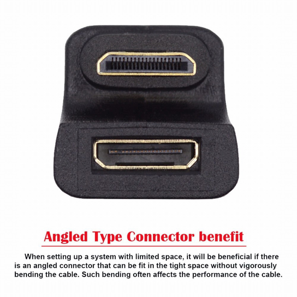 360 Degree Up Opposite U Shape Back Angled Mini HDMI 1.4 Male to Mini Female Extension Adapter Converter HD-031-UP
