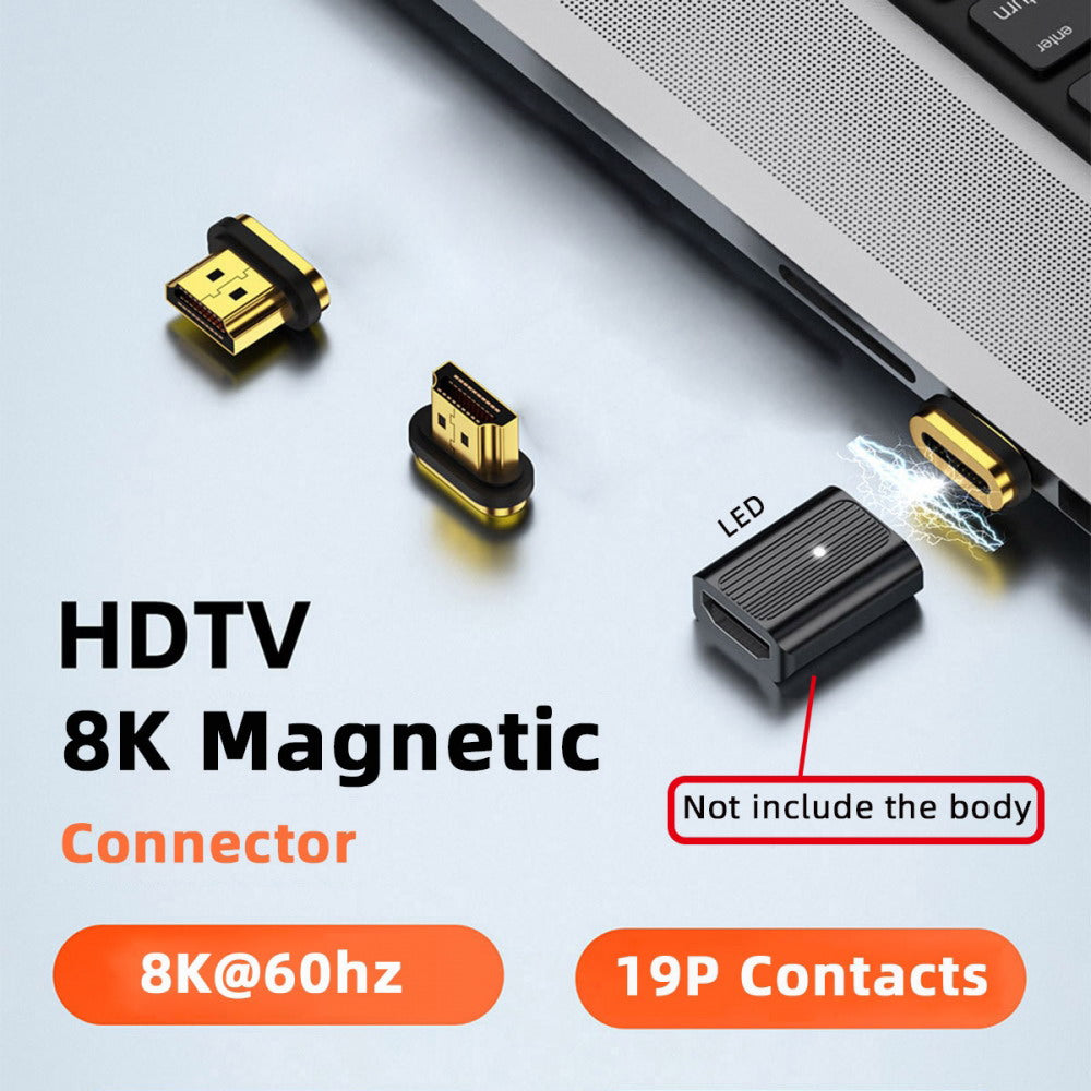 Magnetic Separate Connector 8K Type-A HDMI 2.1 Male Straight 19Pin Contacts Video Adapter for Laptop HDTV HD-042-AM