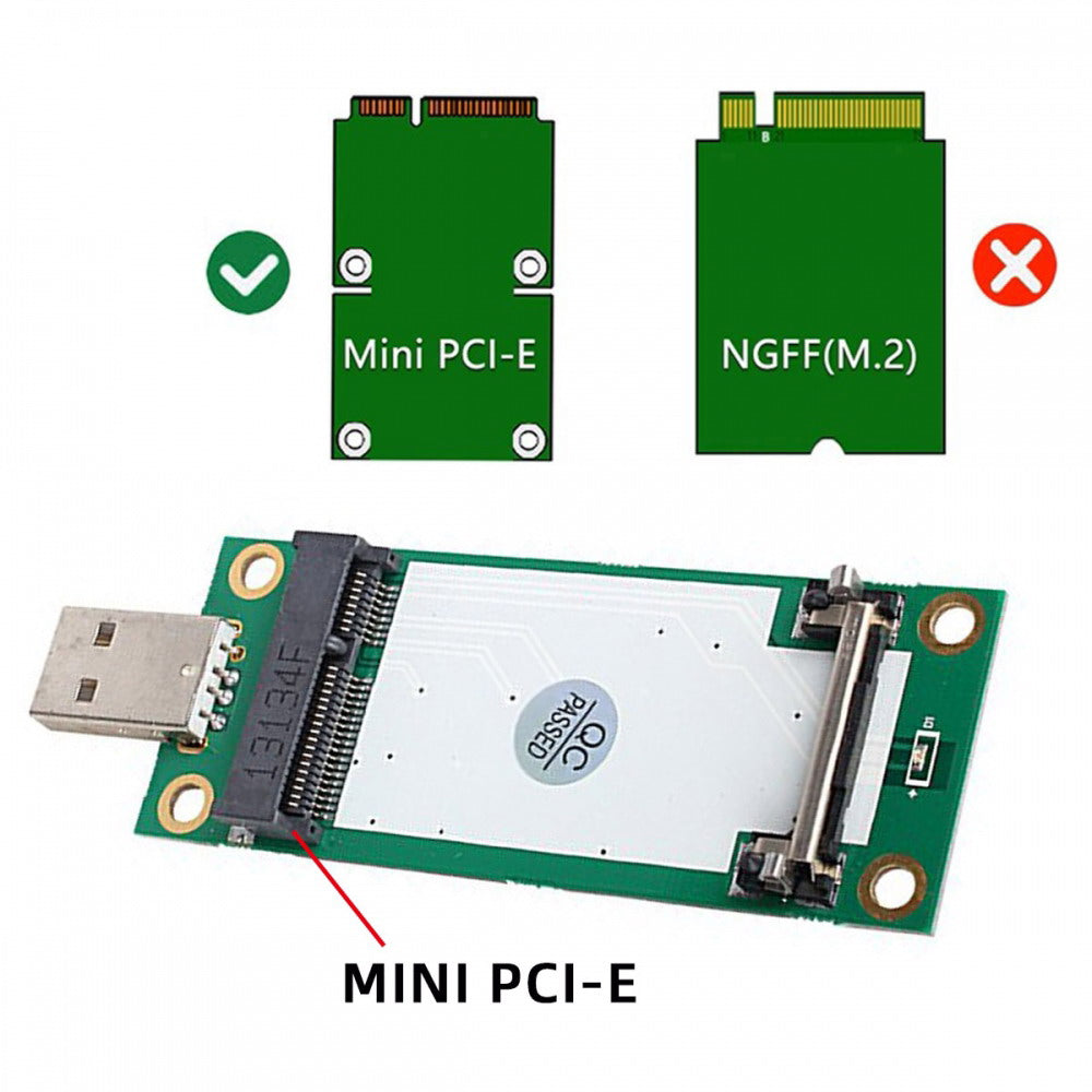 Mini PCI-E Wireless WWAN to USB Adapter Card with SIM Card Slot Module Testing Tools EP-042