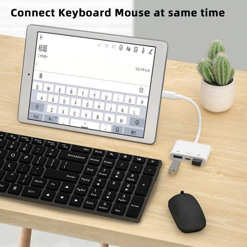 Type C USB-C to Dual Type-A USB3.0 Female with PD Power Charge Adapter Compatible with Laptop Tablet Phone UC-155-TC003