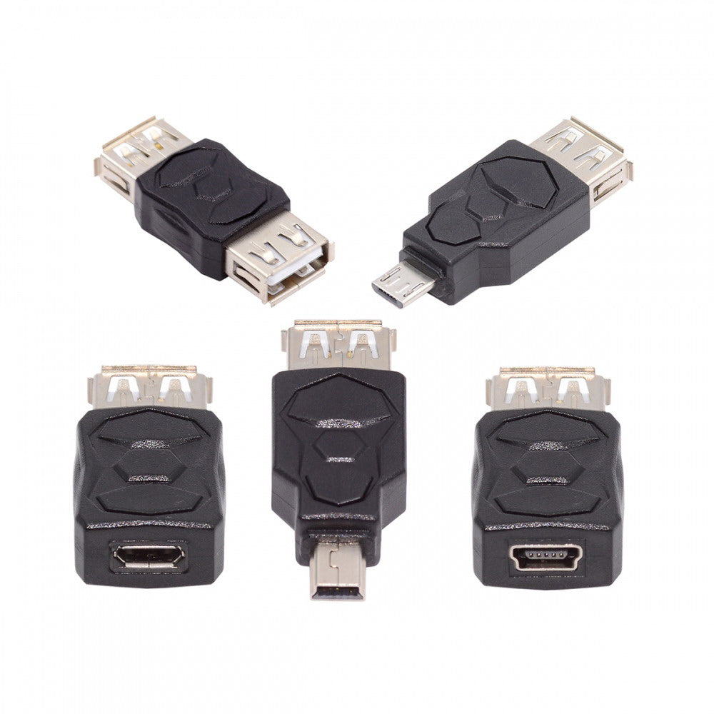 5pcs/lot Micro USB 2.0 OTG Mini USB 5Pin Type-A Male to Female Data Charge Adapter U2-006-AF