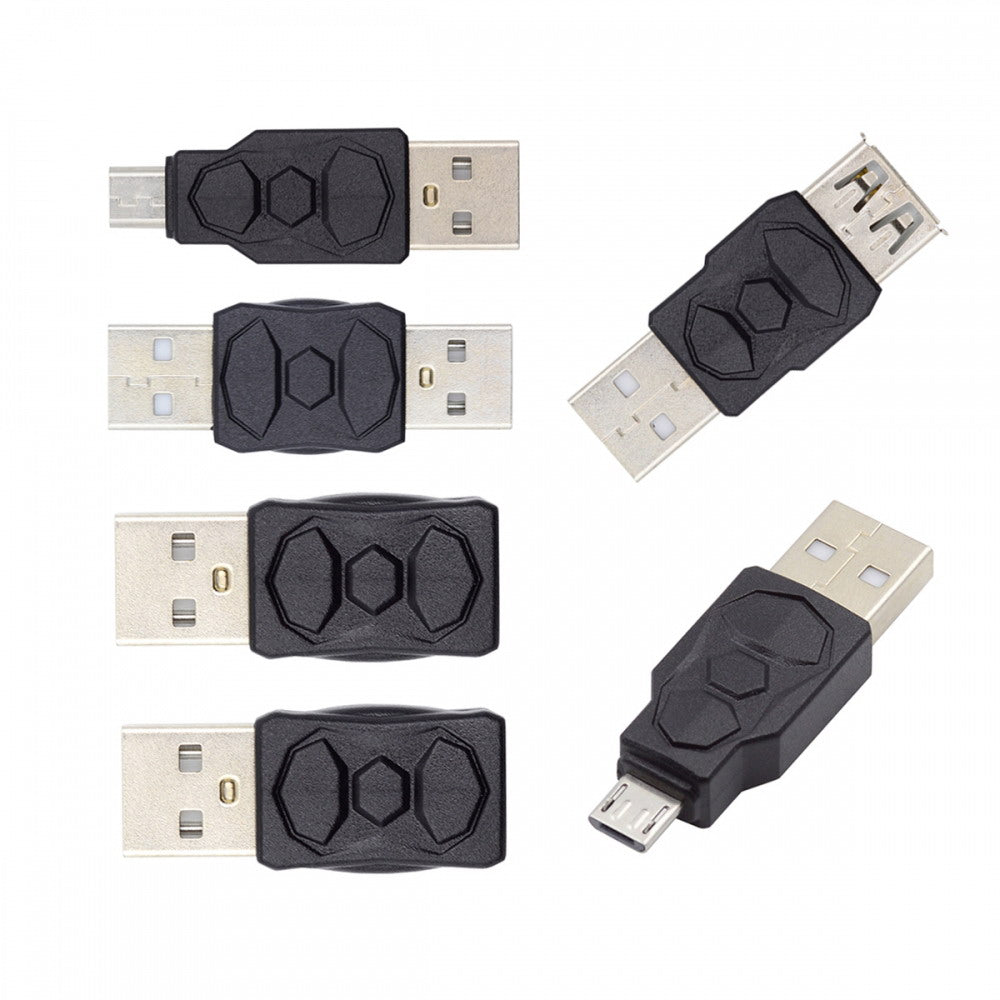 6pcs/lot Type-A Micro USB 2.0 Mini USB 5Pin Male to Female Extension Data Power Adapter U2-006-AM