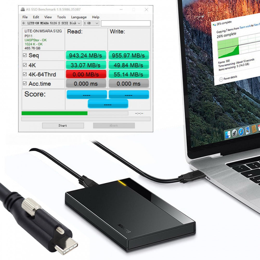 USB 3.1 Type-C Locking to Locking USB-C Data Power Cable for Camera With Single Panel Mount Screw Connector UC-047-1.2M
