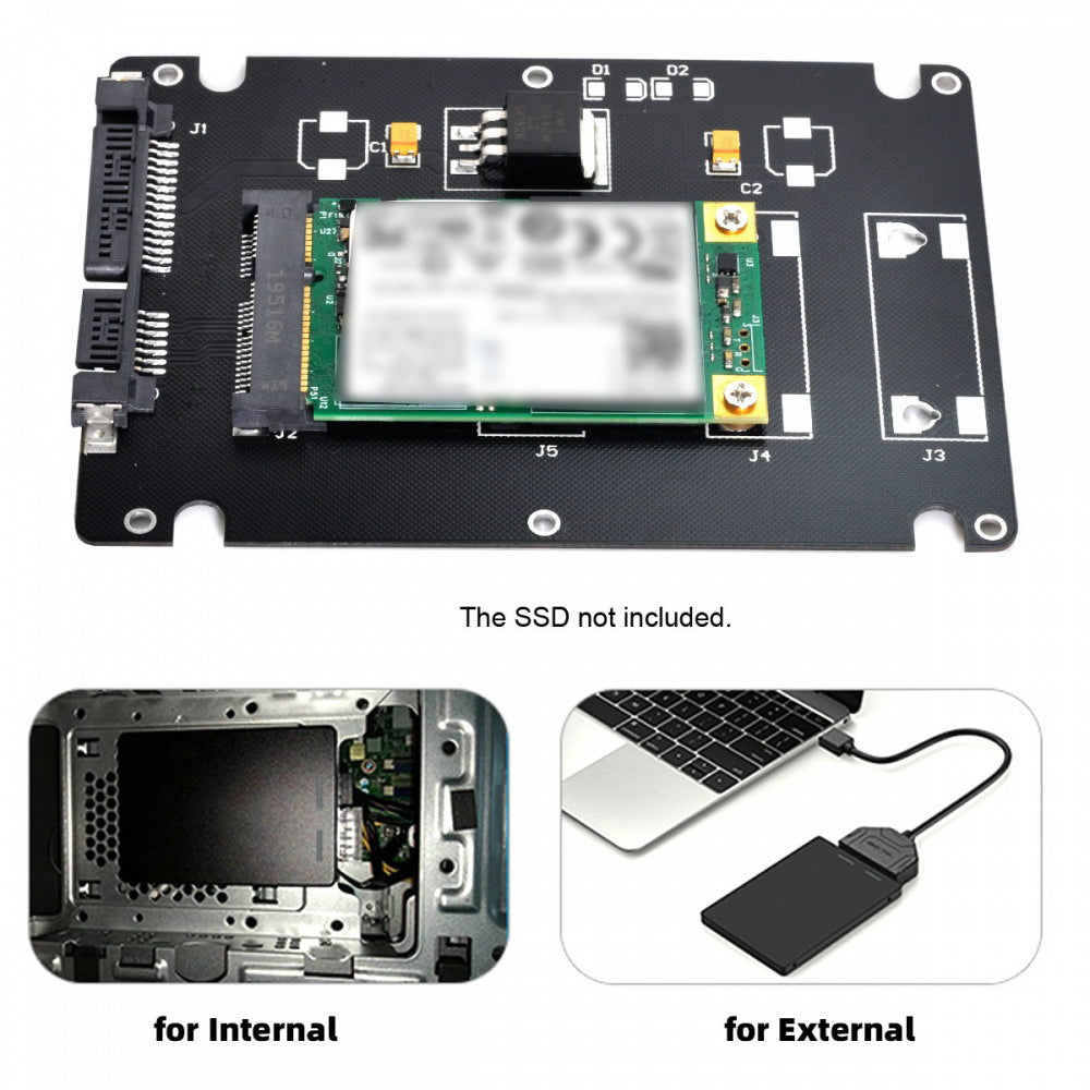 Mini PCI-E mSATA SSD to 2.5" SATA Hard Disk Enclosure Case Converter Adapter for MSATA SSD SA-092
