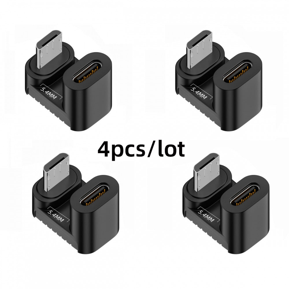 4pcs/lot USB-C USB2.0 Type C Female to Micro USB Male Power Data Adapter 360 Degree Opposite Up Back Angled UC-102-OU-4PCS