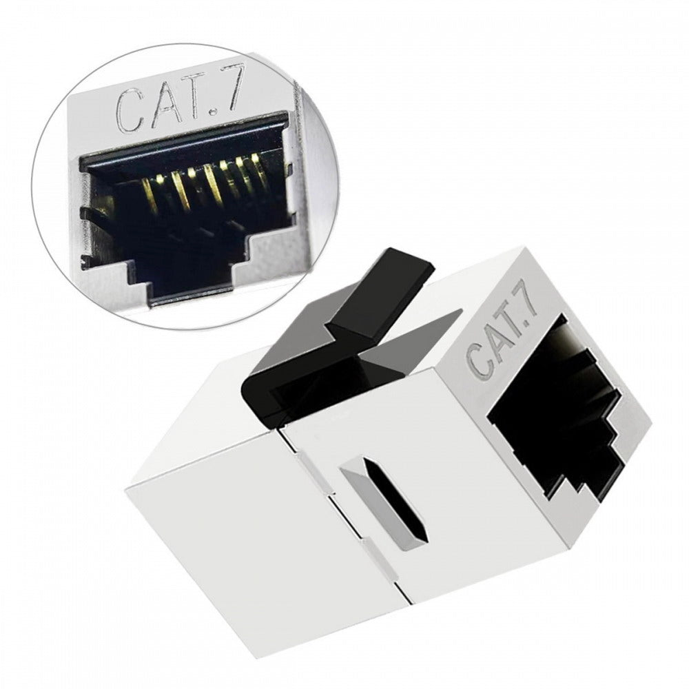 10-Gigabit UTP CAT7 Keystone Coupler RJ45 Female to Female Shield 8P8C UTP STP Keystone Inline Coupler UT-007-CAT7