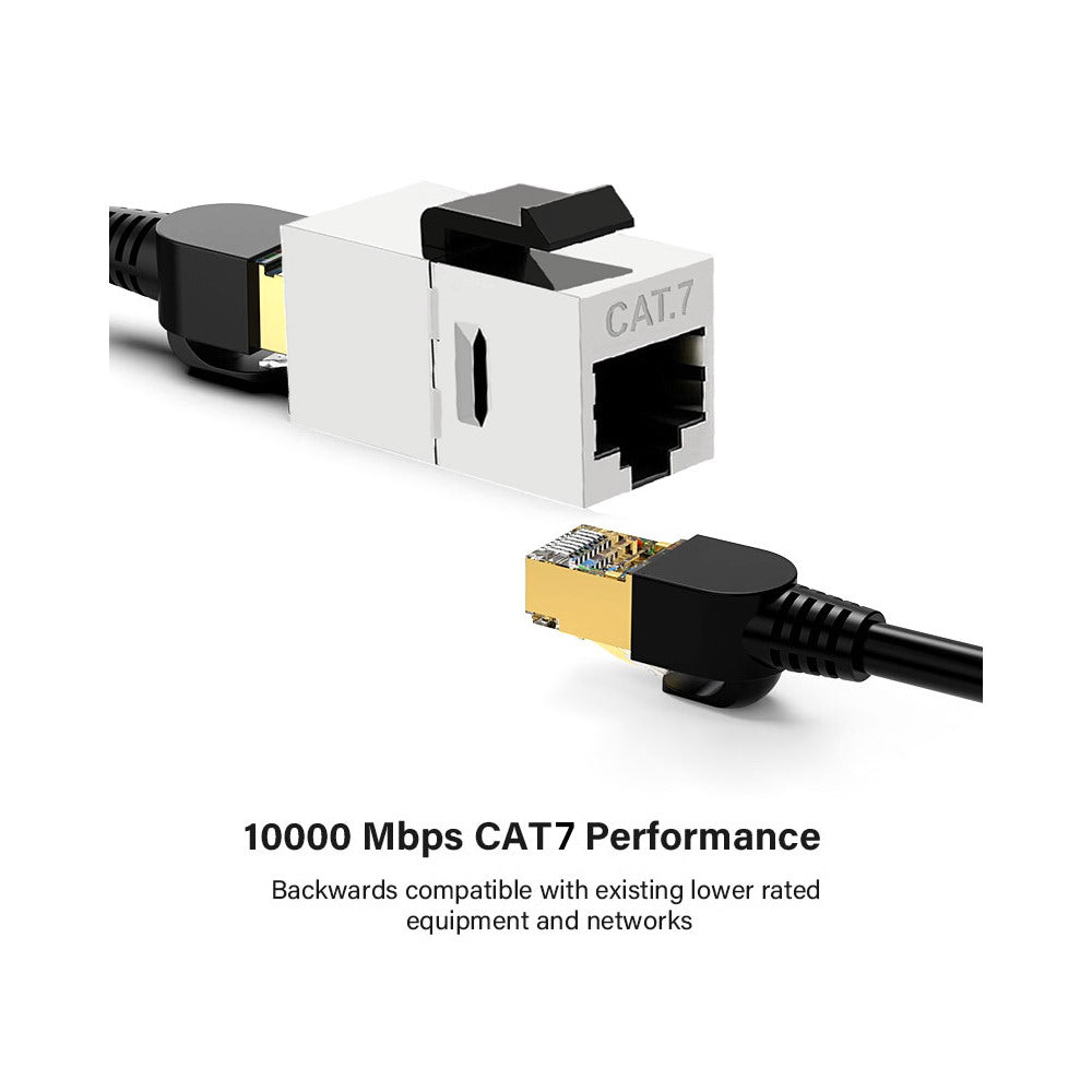 10-Gigabit UTP CAT7 Keystone Coupler RJ45 Female to Female Shield 8P8C UTP STP Keystone Inline Coupler UT-007-CAT7