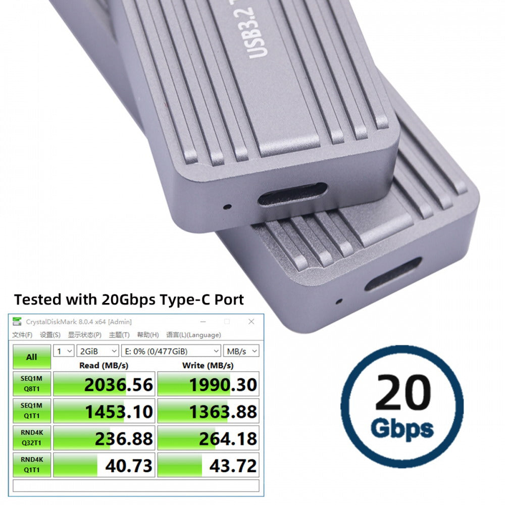 20Gbps Type-C USB3.2 USB4 to NVME M-key M.2 NGFF SATA SSD PCBA Enclosure 2280/2242/2230mm Adapter RTL9220 Chipset