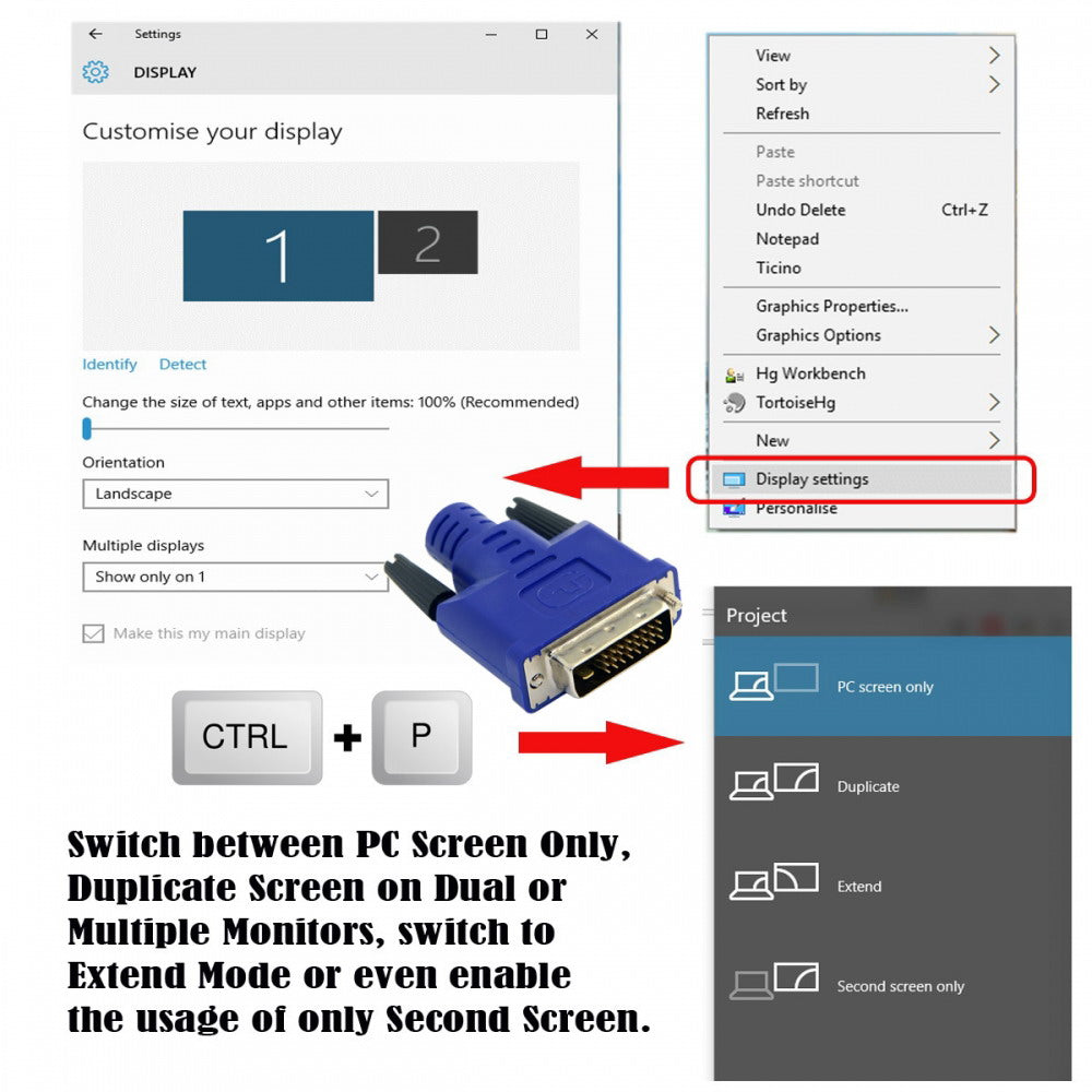 CY Virtual Display Adapter DVI Monitor Dummy Plug Headless Ghost Display Emulator 1920x1080p@60Hz