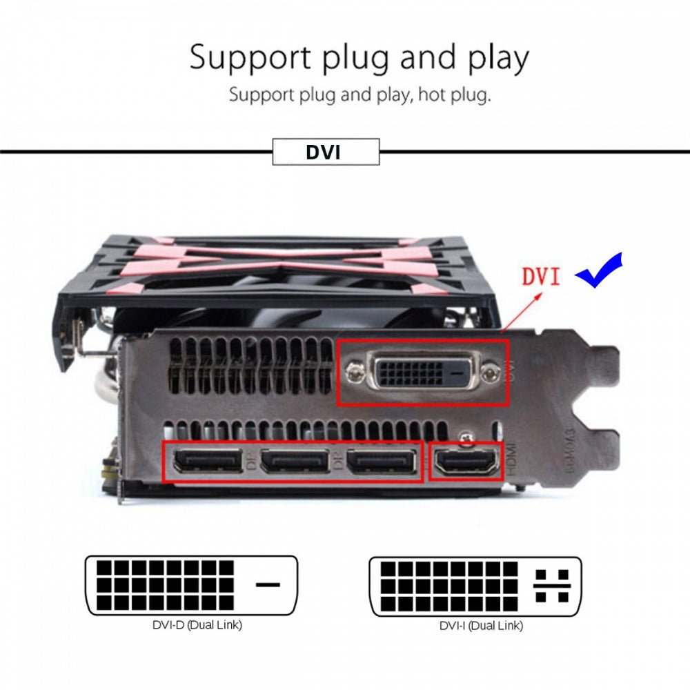 CY Virtual Display Adapter DVI Monitor Dummy Plug Headless Ghost Display Emulator 1920x1080p@60Hz
