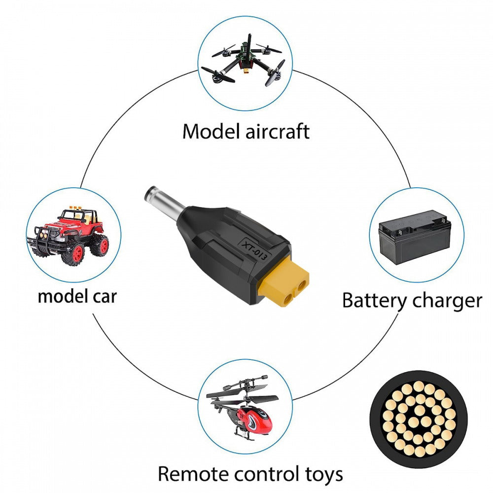 XT60 Female SC100 Protocol to DC 5.5x2.1mm Male Fast Charging Adapter for RC Lipo Battery Quadcopter Multicopter Aeromodelling