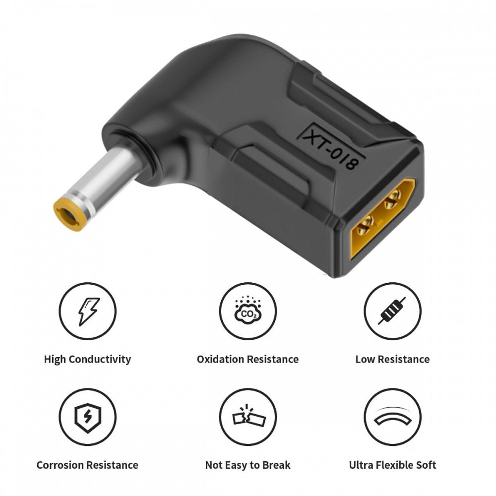 XT60 Male SC100 Protocol to DC 5.5x2.5mm Male Fast Charging Angled Horizontal Adapter for RC Lipo Battery Quadcopter Multicopter Aeromodelling