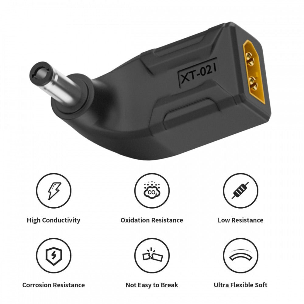 XT60 Male SC100 Protocol to DC 5.5x2.1mm Male Fast Charging Angled Vertical Adapter for RC Lipo Battery Quadcopter Multicopter Aeromodelling