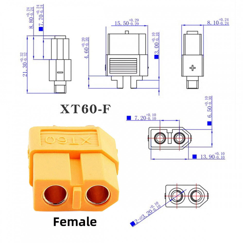 XT60 Female SC100 Protocol to DC 5.5x2.5mm Female Fast Charging Adapter for RC Lipo Battery Quadcopter Multicopter Aeromodelling