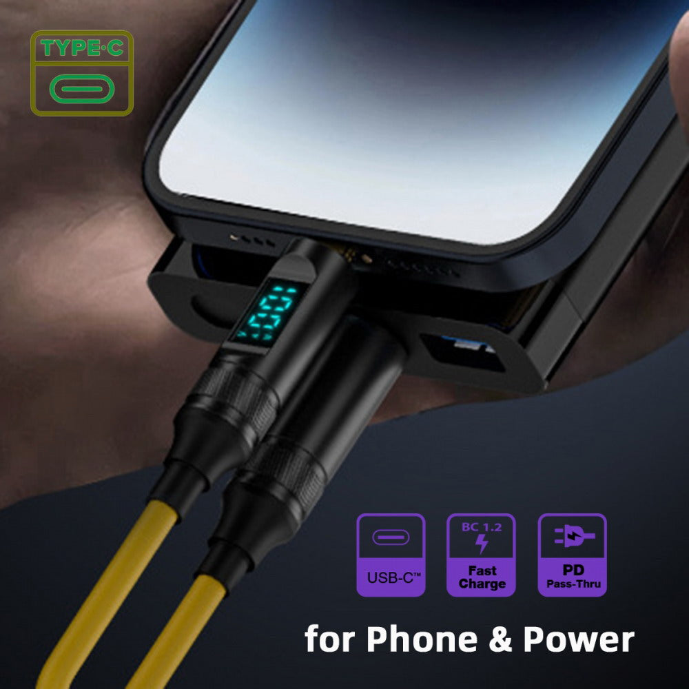 Smart LED Display USB-C USB4 Stretch Coiled Cable 20Gbps 100W 8K for Laptop Disk PhoneType-C Male to Male Cable Power & Data