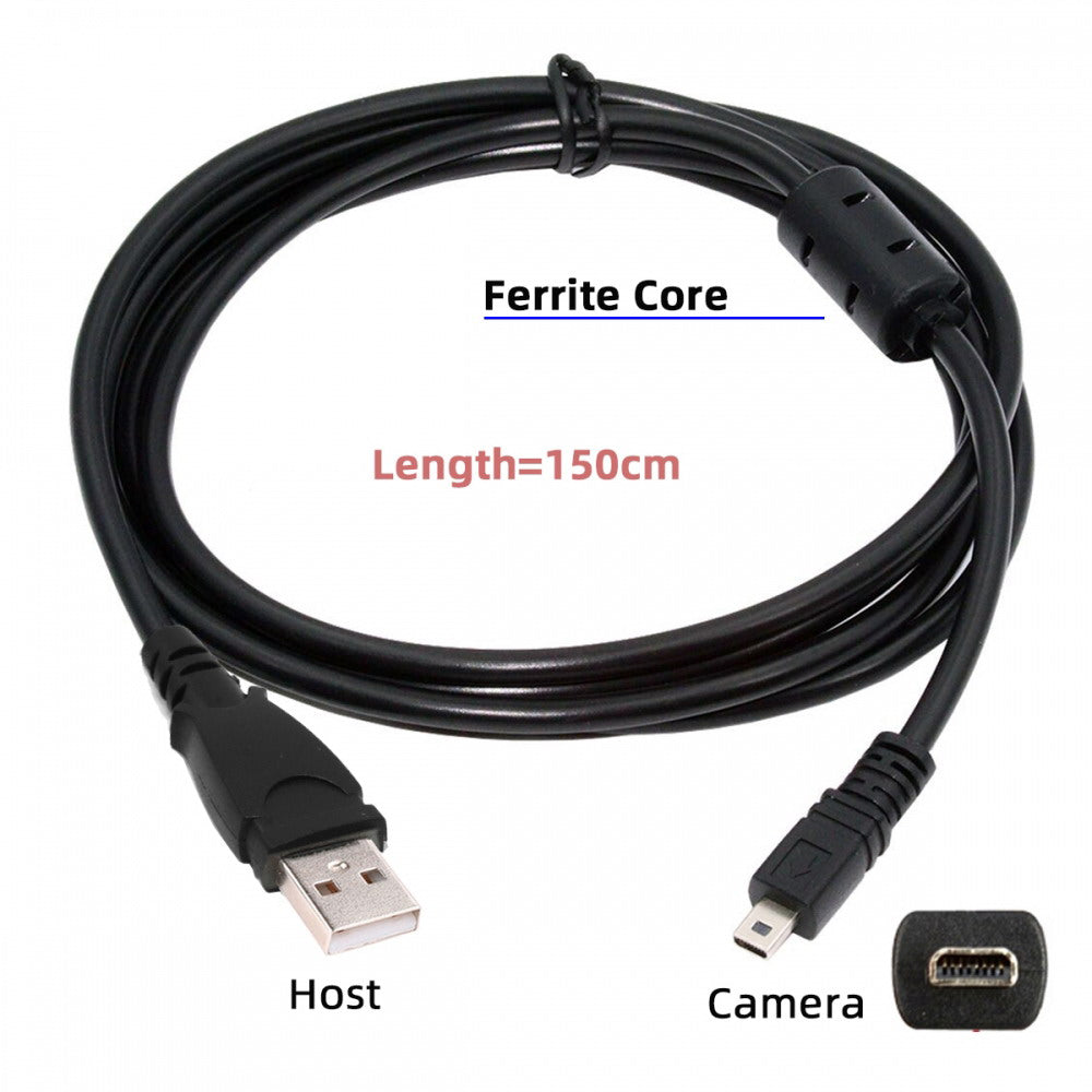 USB 2.0 Type-A to Camera Mini 8P Data Power Cable for Coolpix UC-E6 UC-E16 UC-E17 DSC-W DMC-S EX-Z