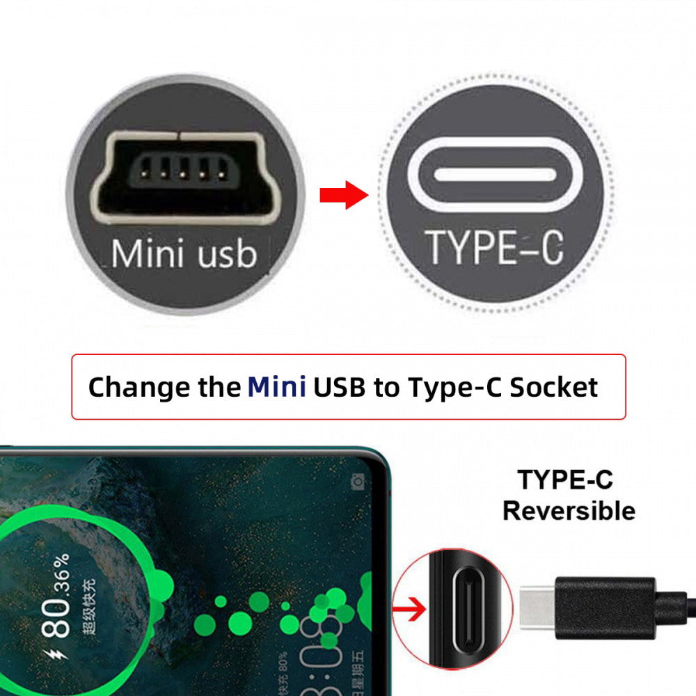 5pcs/lot DIY Solder Type-C Female Socket Connector Replace for Mini-USB 5Pin Female SMT Type DC 5V Power