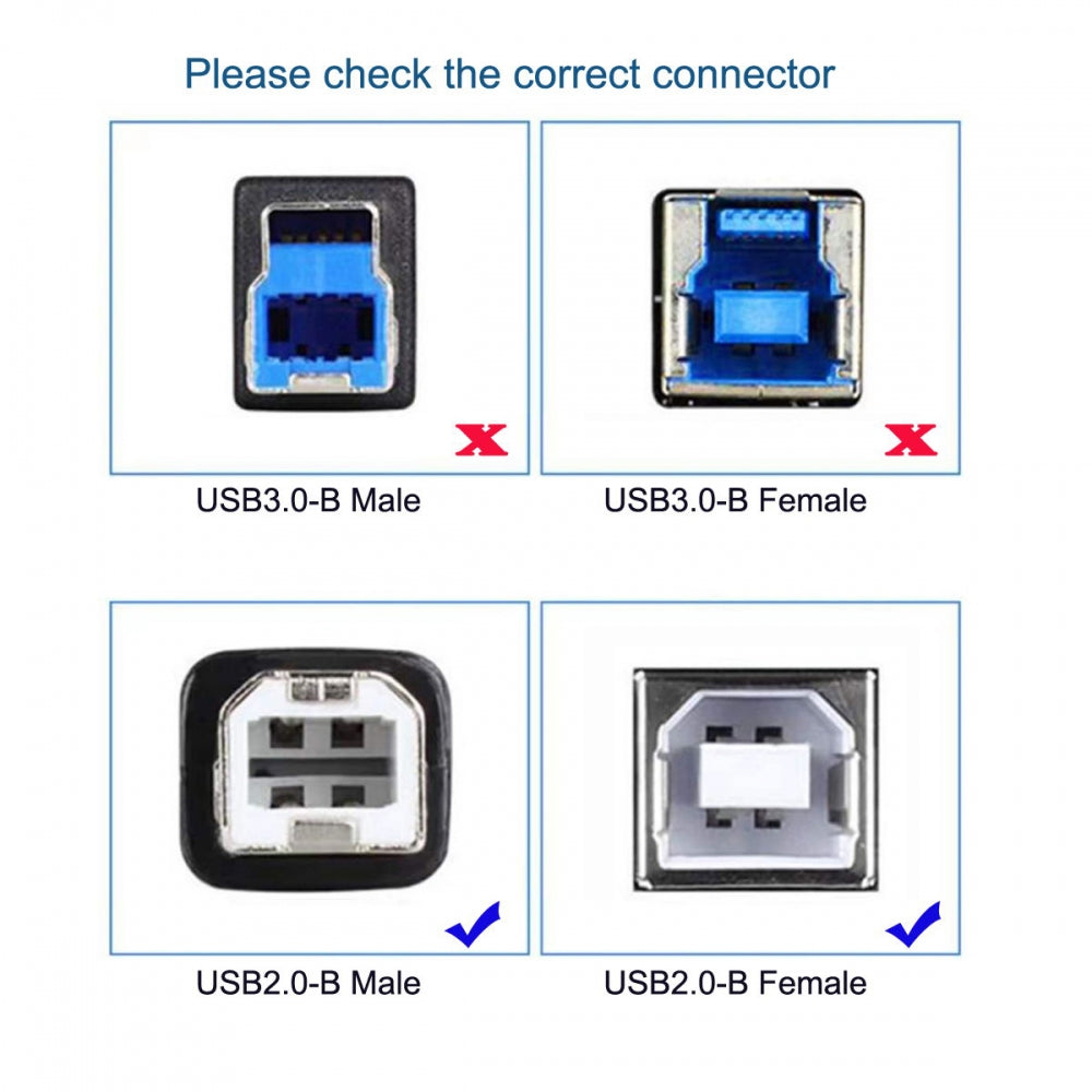 USB 2.0 Type-A Male to Type-B Thumbscrew Standard Male Mount Panel Type for Industrial Camera Robot Scanner Disk