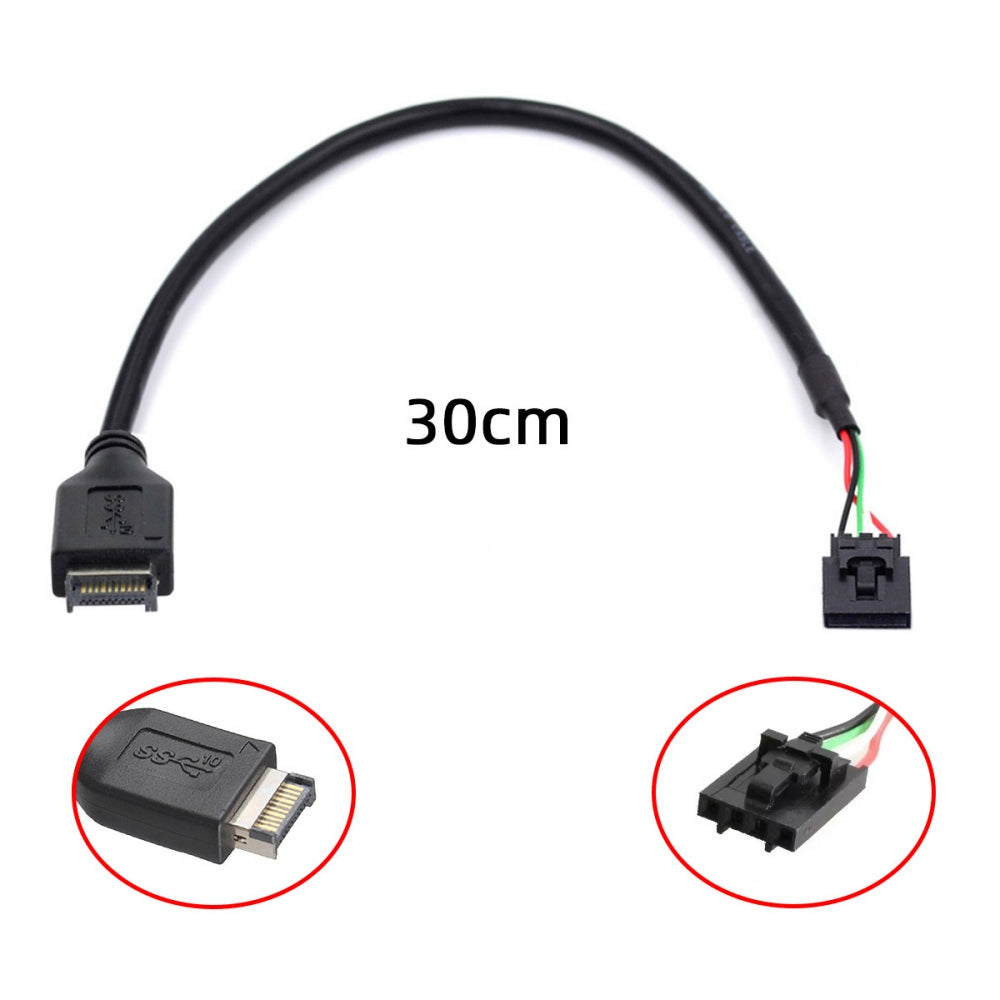 USB 3.1 Front Panel Header Male Type-E Host to USB 2.0 Motherboard 4pin IDC Housing with Latch Device Cable 30cm