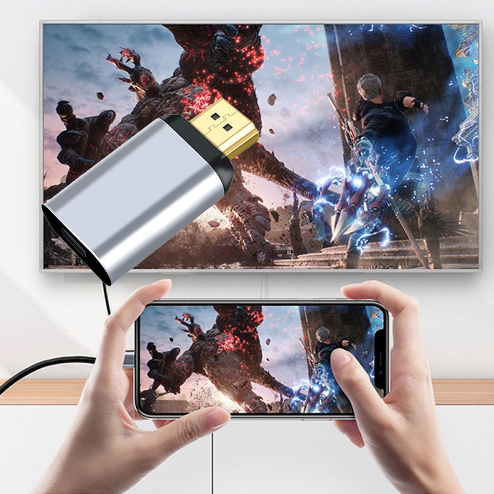 Cablecc 4K@60Hz USB-C Female Source to HDMI Sink HDTV Adapter, 1080P, Compatible with Laptop, Phone, Tablet