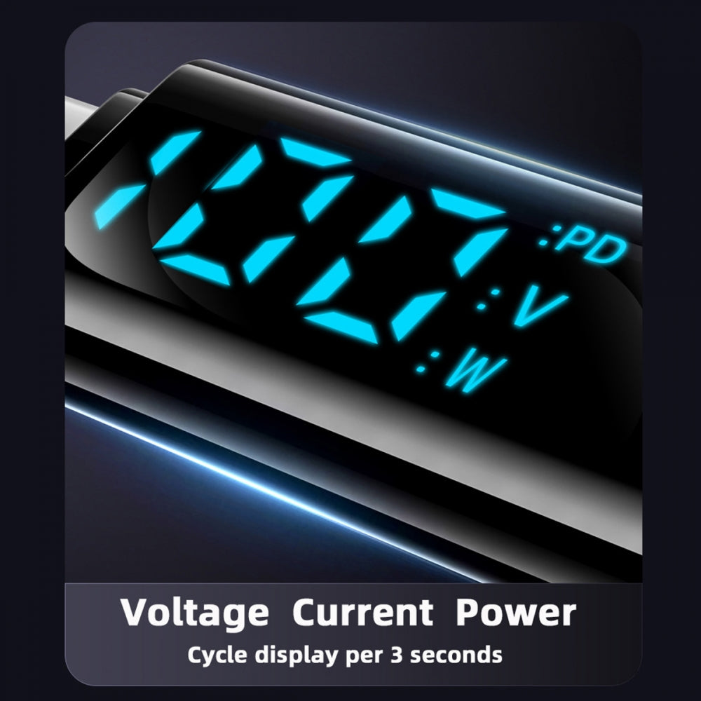 Type-C USB-C Input to DC 4.5x3.0mm Jack Smart LED Display 100W Output Power 20V 5A PD Charge 65W Adapter Compatible with Laptop