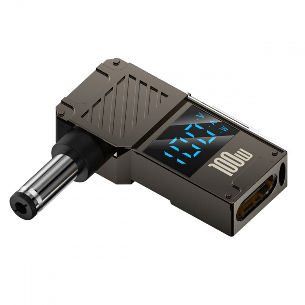 Type-C USB-C Input to DC 5.5x2.1mm Jack Smart LED Display 100W Output Power 20V 5A PD Charge 65W Adapter for Laptop