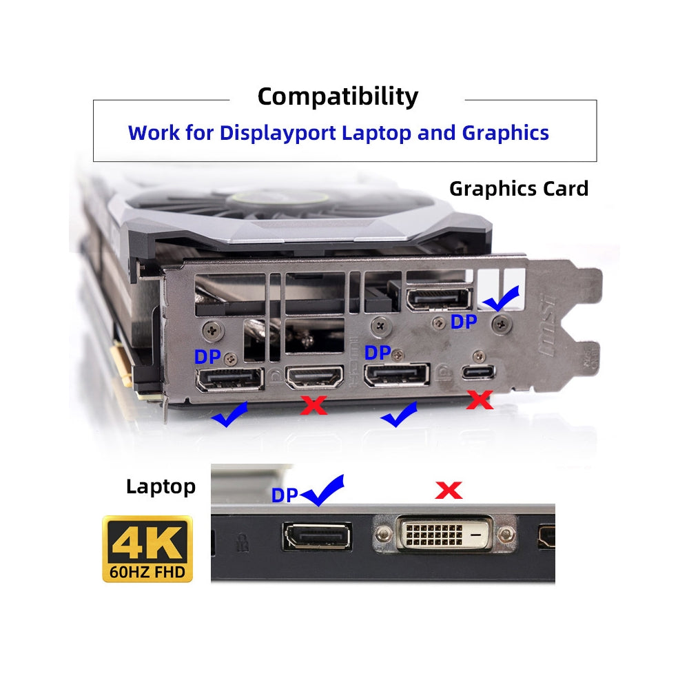 4K@60Hz DP Virtual Display Displayport Active Adapter Dummy Plug Headless Ghost Emulator 1080p@120Hz