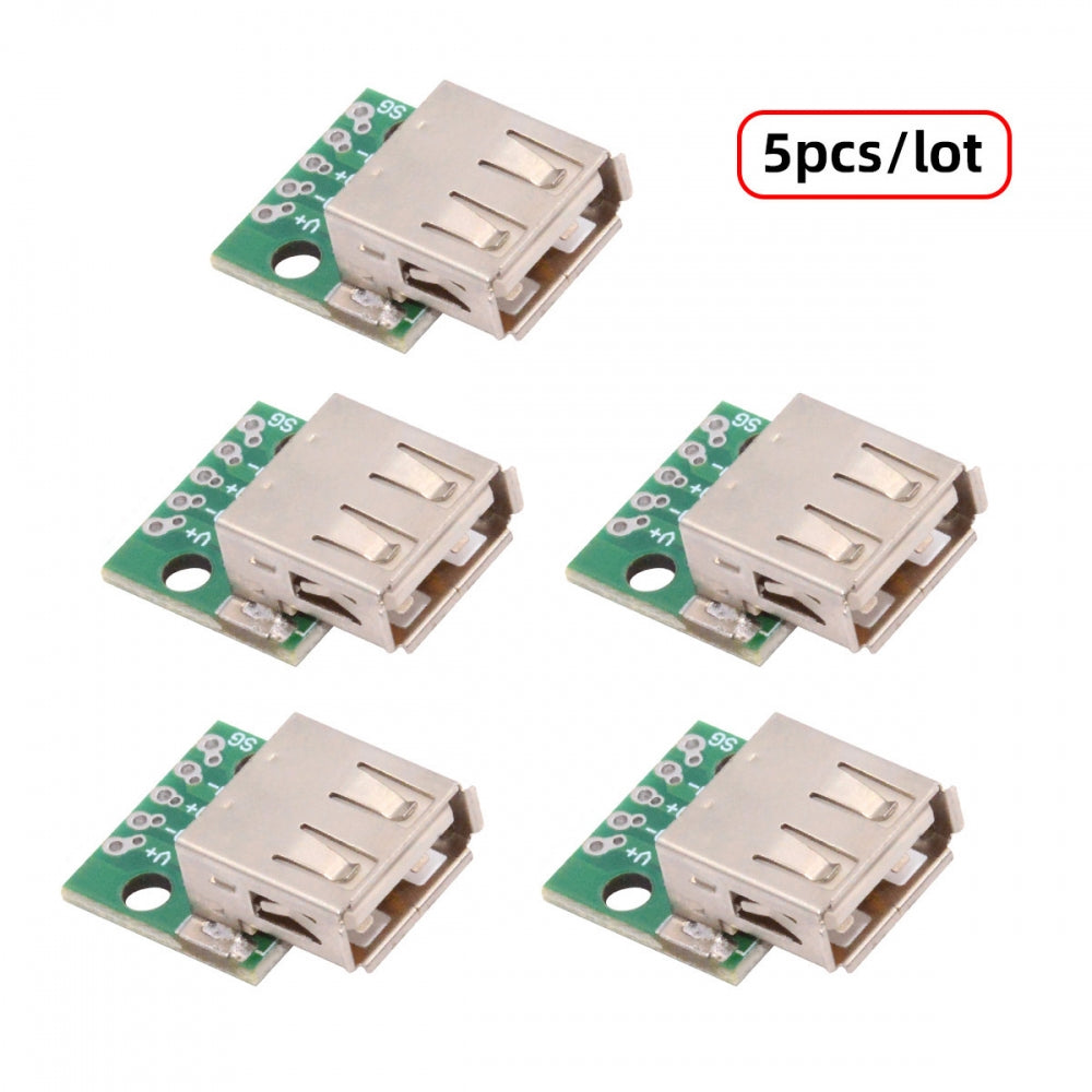 5pcs/set DIY OEM USB2.0 Type-A Female Receptacle Socket Connector with Flange PCB Mounting Assembly Solder Type 480Mbps
