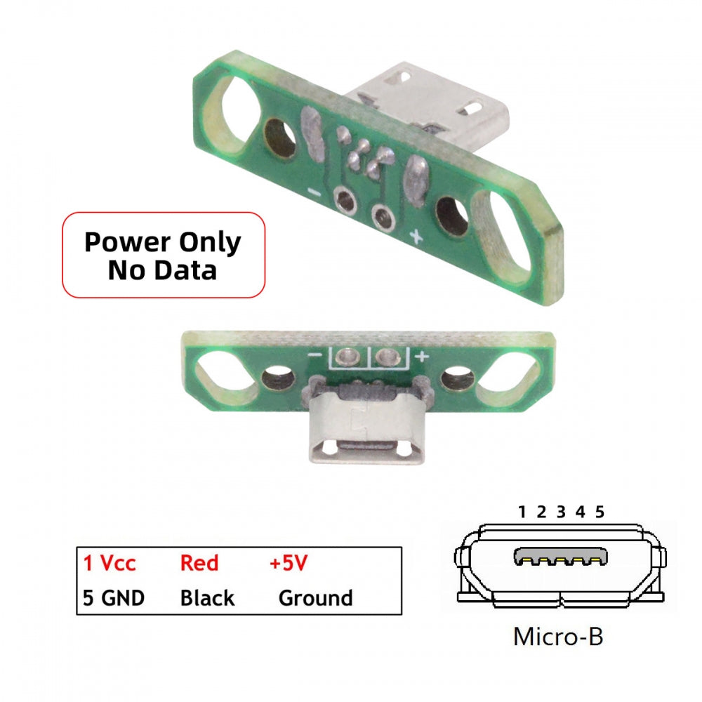 5pcs/set DIY OEM Micro USB2.0 Female Receptacle Socket Connector with PCB Mounting Assembly Solder Type