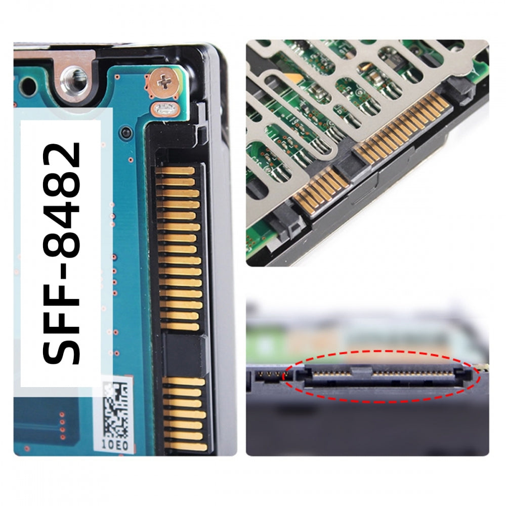 SFF-8482 SAS 29Pin to 7+15 22Pin SATA Hard Disk Drive Raid Adapter with Chipset and Power Port