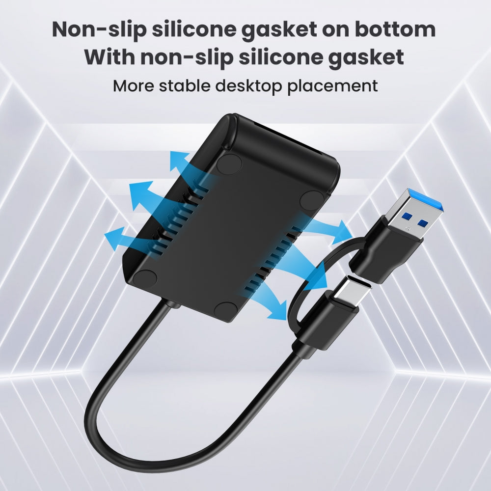 USB 3.0 USB-C Type-C Type-A to NVME M-key M.2 NGFF SATA SSD Docking Horizontal External Cable Enclosure RTL9210B Chipset