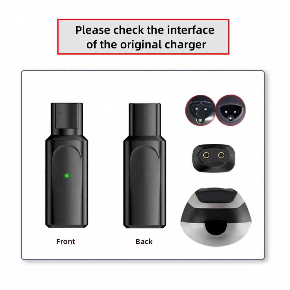 2pcs/lot USB Type-C to 2-Pin Adapter Power Charge Compatible with Braun Electric Hair Clipper Beard Trimmers Shavers