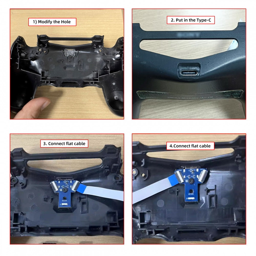 DIY Solder Type-C Female Socket Replace Micro-USB 5Pin for PS4 DualShock JDS-040 JDS-055 Repair Part Board Connector Module