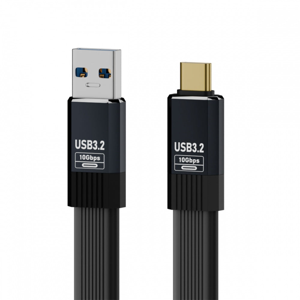 USB3.1 Type-A Male to Type-C Male 10Gbps Flat Slim FPC USB-C Data Power Cable 5V3A for Laptop Phone Disk