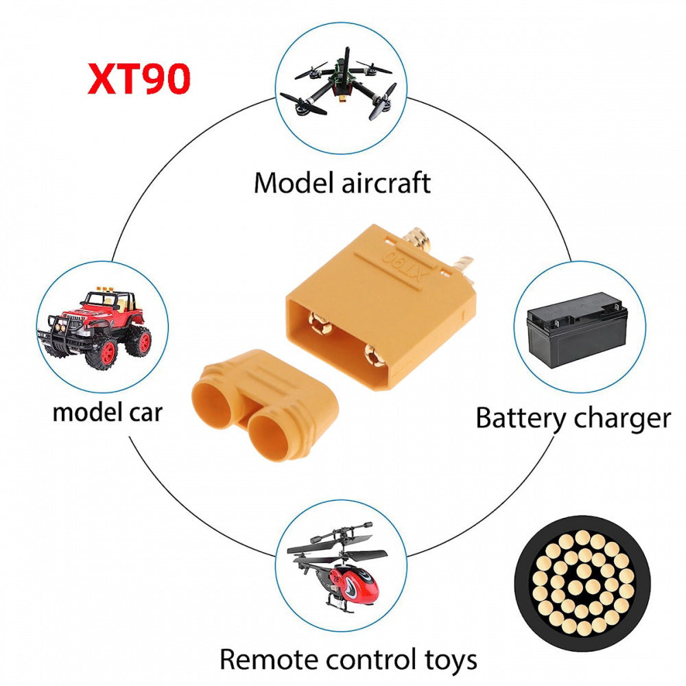 XT90 Male to Male 10AWG Extension Cable Connector for RC Battery Portable Power Station Solar Panel