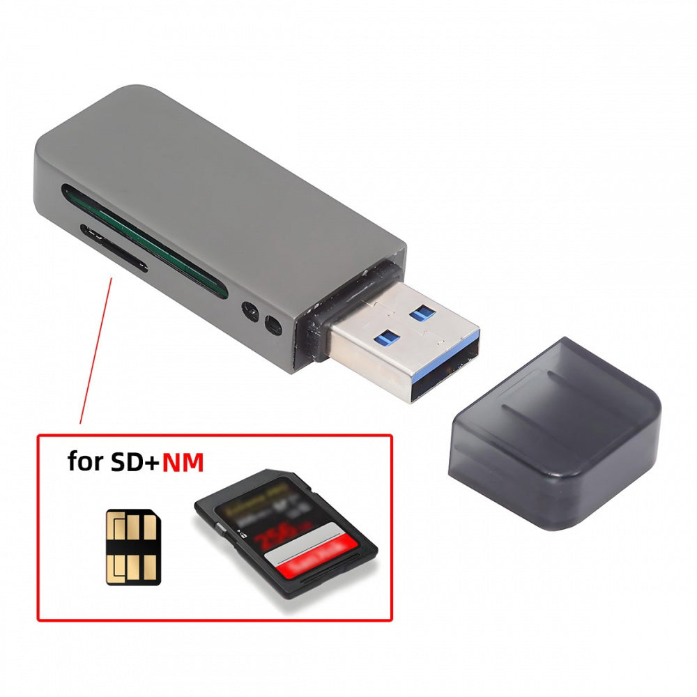 USB 3.0 to Nano Memory NM Card & SD Card Reader Writer for Camera & Laptop & Tablet & Mate Serial Phone