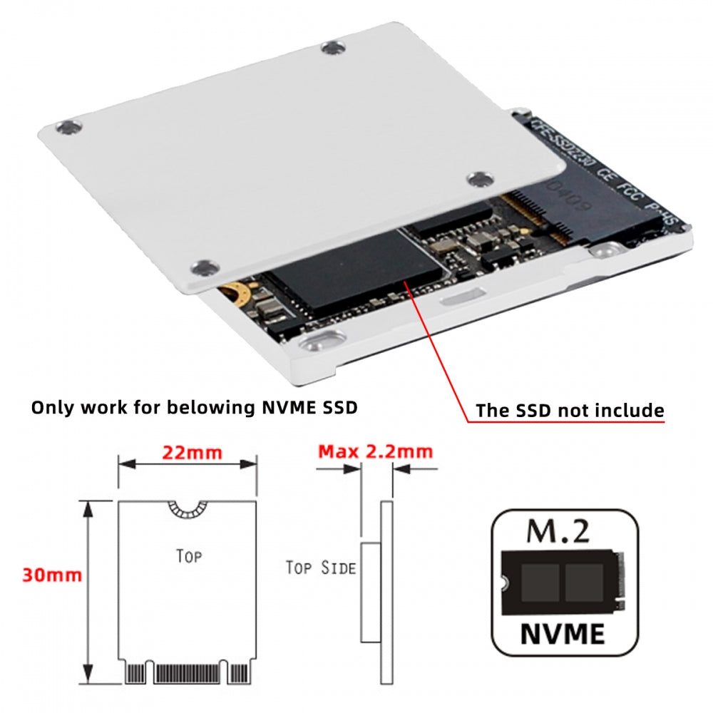CFexpress Type-B to NVME 2230 Memory Card Kit Case CFE CFB NGFF M-key Adapter Alloy Shell for Camera 8K RAW PCIe Expansion