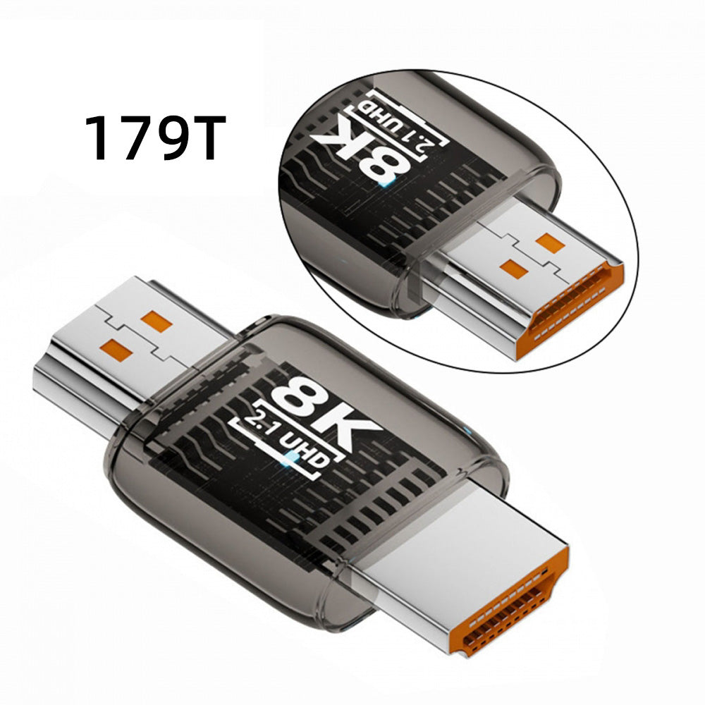 HDMI Male to HDMI 2.1 Male UHD Extension Adapter Extender Transparent with Smart LED Light Support 8K 60hz HDTV