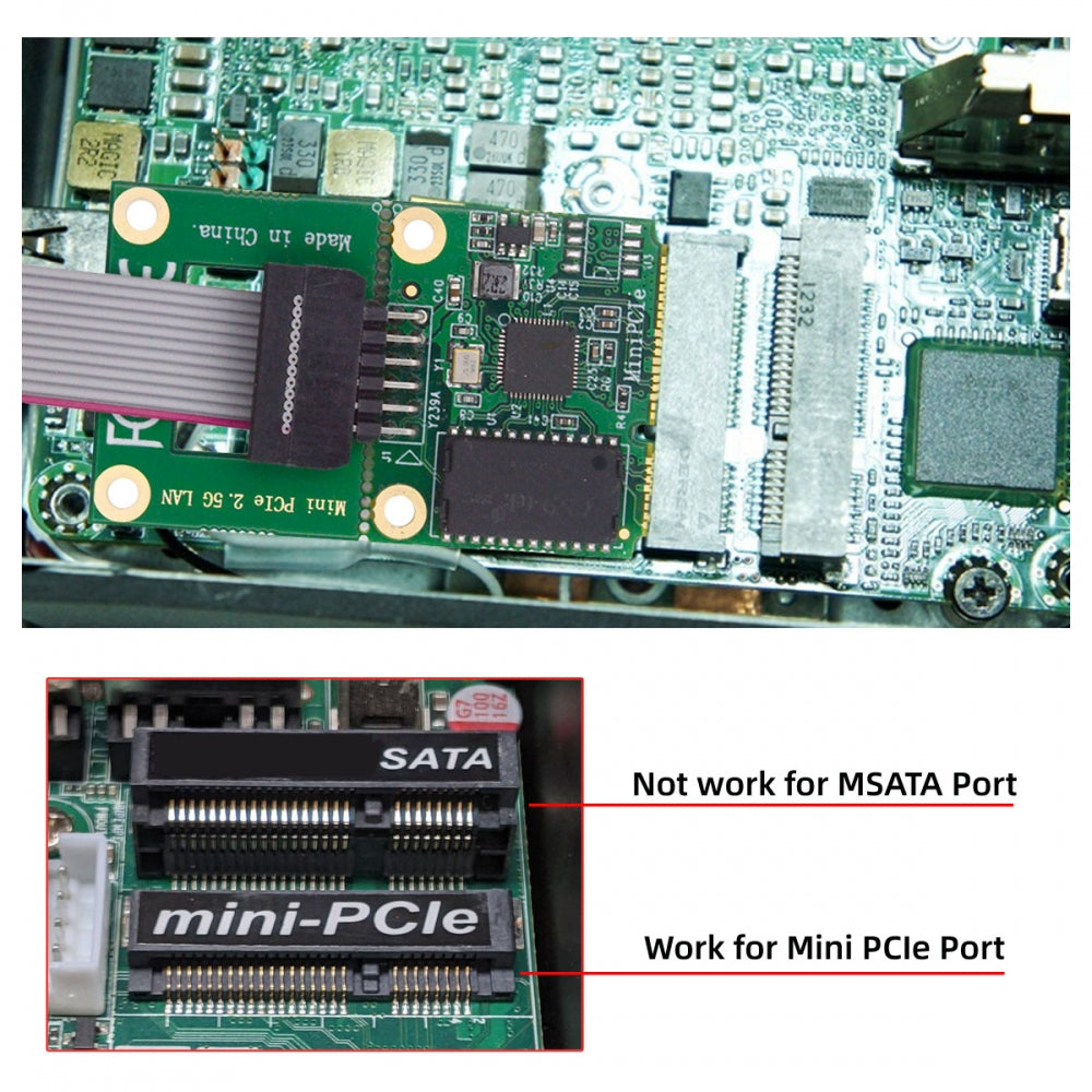 2500Mbps 2.5Gbps to Mini PCI-E PCI Express GBE Gigabit 1000Mbps Ethernet Network LAN Cable Adapter for Desktop Motherboard