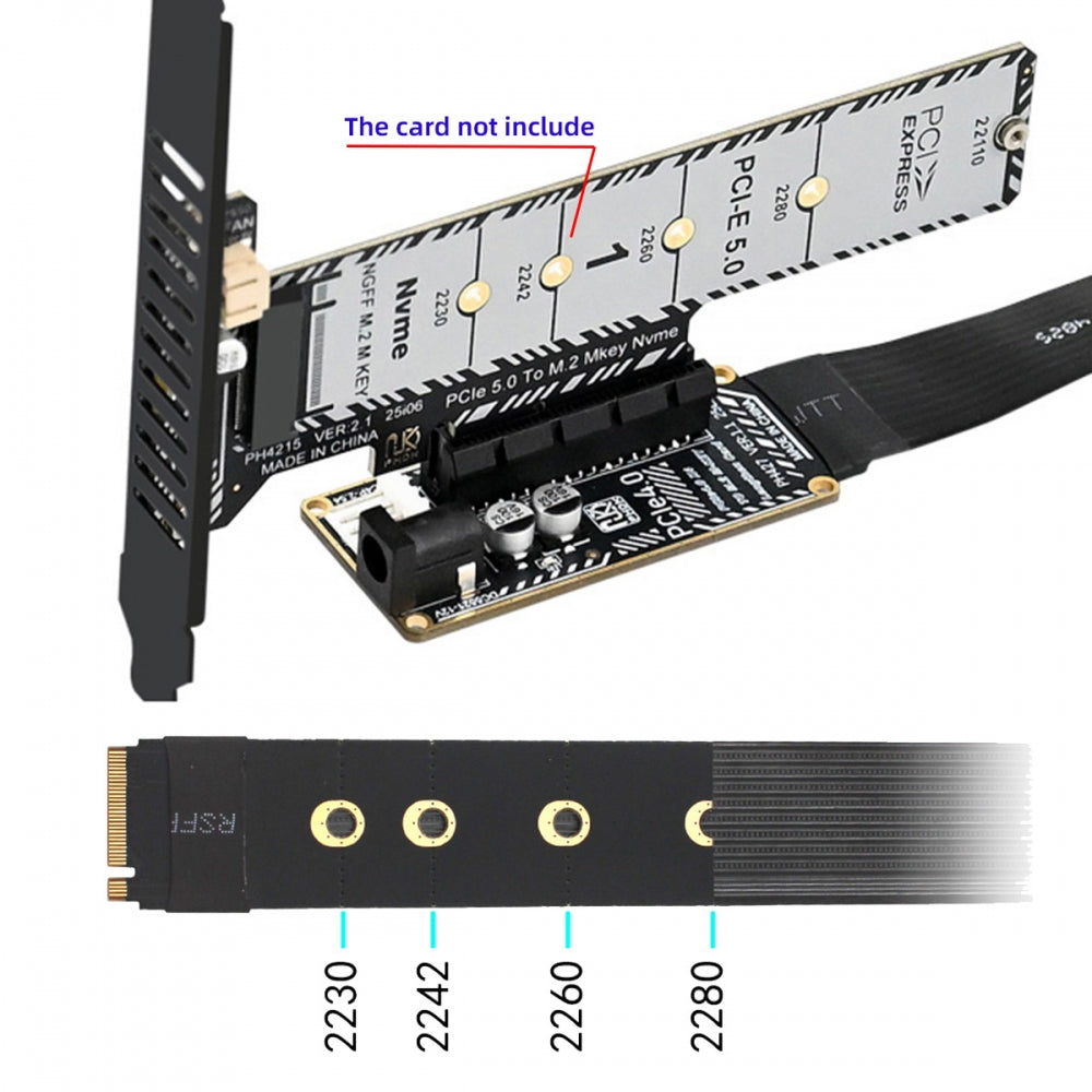 M.2 NGFF NVMe M-Key to PCI-E X1 X4 X8 X16 Cable Graphics Card Extension Adapter PCI-Express for M2 2260 2280