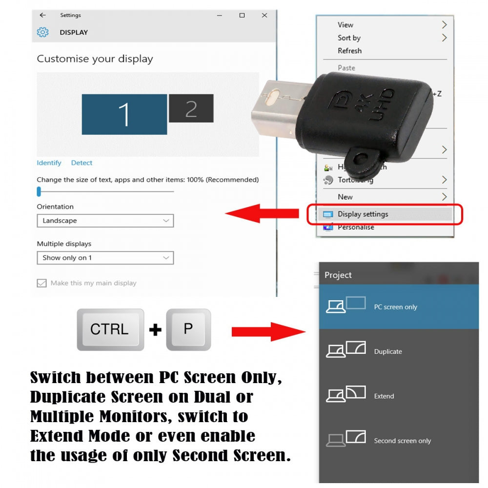 CY Mini-DP Virtual Display Adapter Mini Displayport Dummy Plug Headless Ghost Emulator 4K@17hz Black