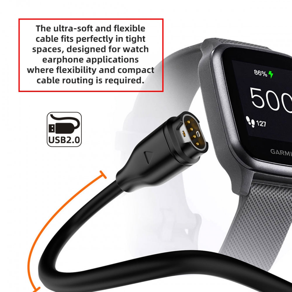 2pcs/lot USB Type-C & Type-A to 2Pin 4Pin Magnetic Smart Watch Earphone Charging Cable Combo Compatible with Garmin Shokz