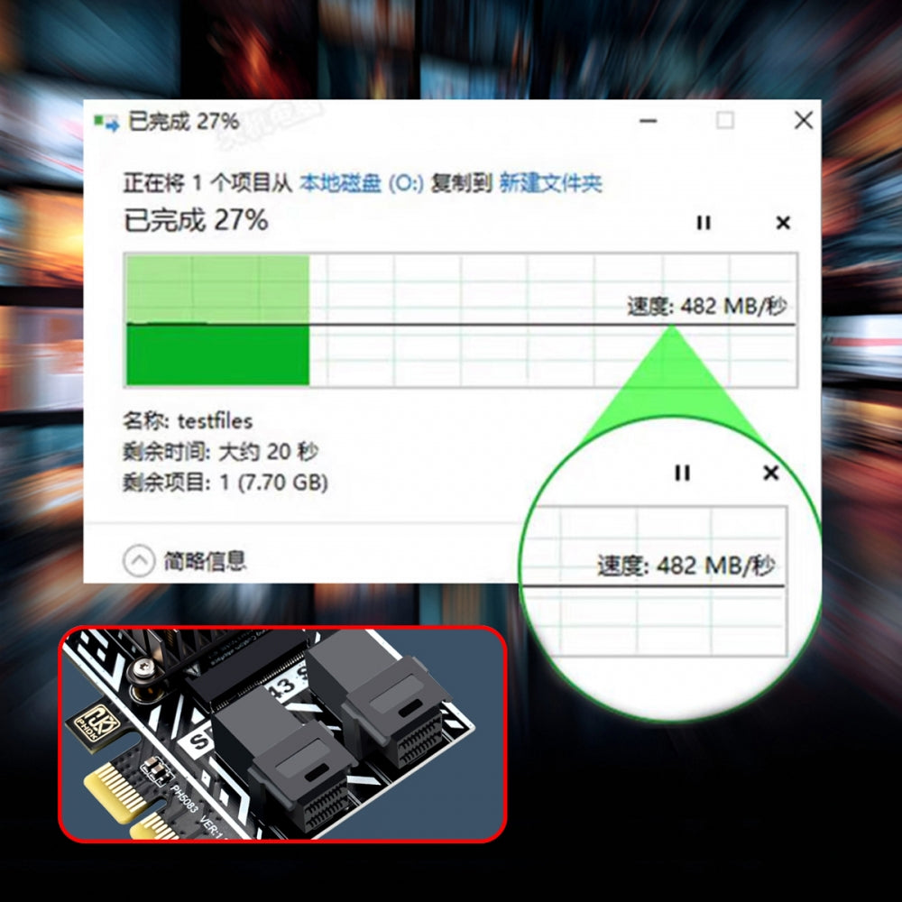 PCI Express 4X PCI-E 4.0 to Dual SFF-8643 8-Ports SATA 3.0 6Gbps Adapter Converter Disk Drive Extension Card
