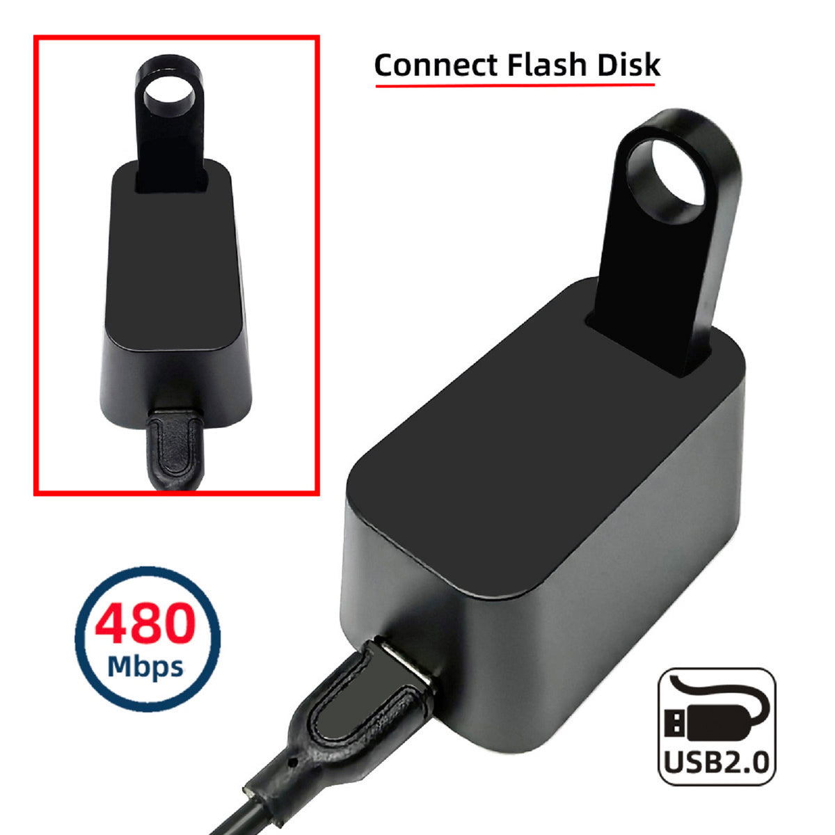USB-C Female to USB2.0 Type-A Female Vertical Adapter 480Mbps, USB-C Host to Type A Female Extension Adapter for SteamVR Receiver Dongle Cradle Docking Station