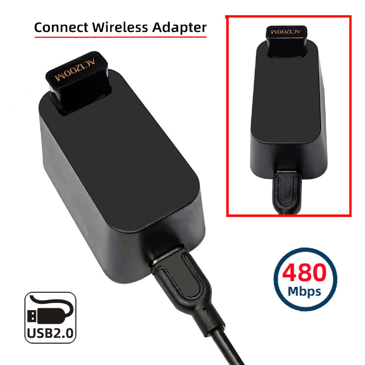 USB-C Female to USB2.0 Type-A Female Vertical Adapter 480Mbps, USB-C Host to Type A Female Extension Adapter for SteamVR Receiver Dongle Cradle Docking Station