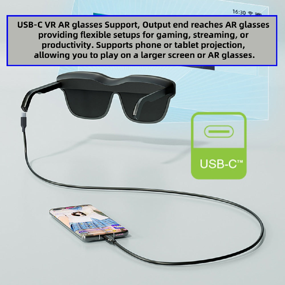 10Gbps Data USB-C Cable, 4K Video Output PD 65W Charging, Ultra-Fine Flexible Cord for VR AR Glasses NS Handheld Console