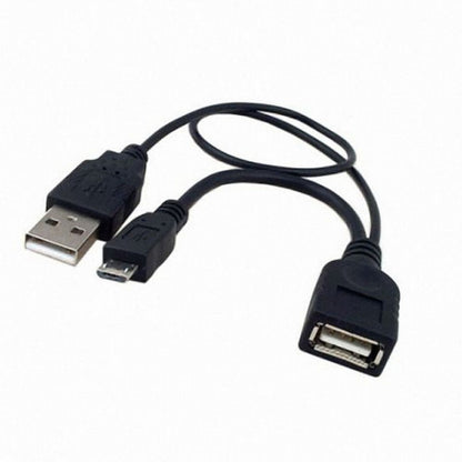 Black Color Micro USB 2.0 OTG Host Flash Disk Cable with USB power for Galaxy S3 i9300 S4 i9500 Note2 Note3 S5 U2-165