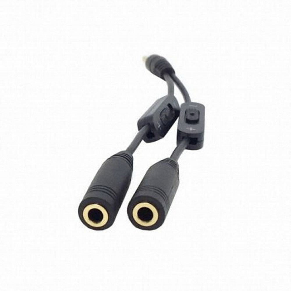 Black 3.5mm Stereo Male to Double 3.5mm Female Audio Headphone Y Splitter Cable with Volume Switch CA-004