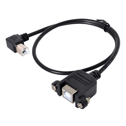 90 Degree Right Angled USB B Type Male to Female extension cable with screws for Panel Mount CC-U2-132-RI