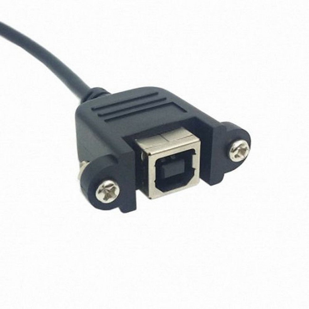 90 Degree Right Angled USB B Type Male to Female extension cable with screws for Panel Mount CC-U2-132-RI